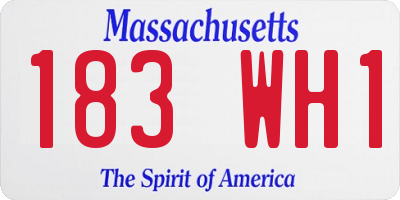 MA license plate 183WH1