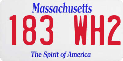 MA license plate 183WH2