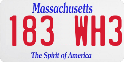 MA license plate 183WH3