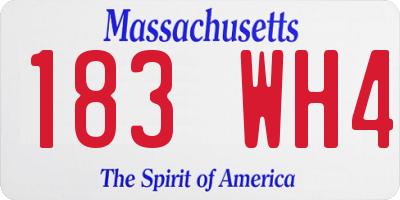 MA license plate 183WH4
