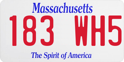 MA license plate 183WH5
