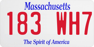 MA license plate 183WH7