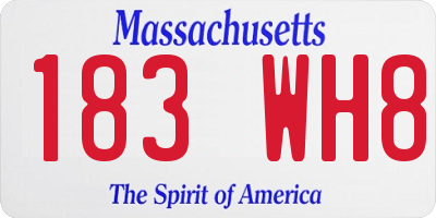MA license plate 183WH8