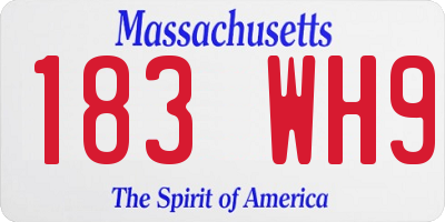 MA license plate 183WH9