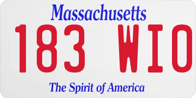 MA license plate 183WI0