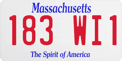MA license plate 183WI1