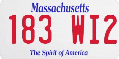 MA license plate 183WI2