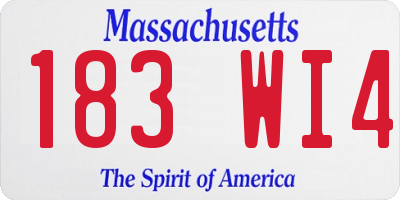 MA license plate 183WI4