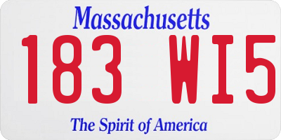 MA license plate 183WI5