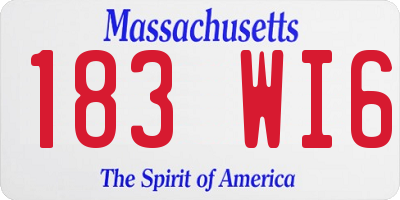 MA license plate 183WI6