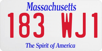 MA license plate 183WJ1