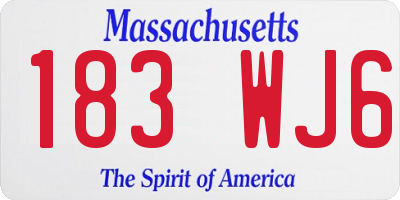 MA license plate 183WJ6