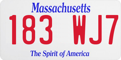 MA license plate 183WJ7
