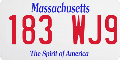 MA license plate 183WJ9