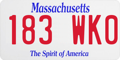 MA license plate 183WK0