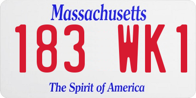 MA license plate 183WK1