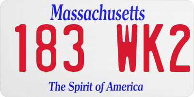 MA license plate 183WK2