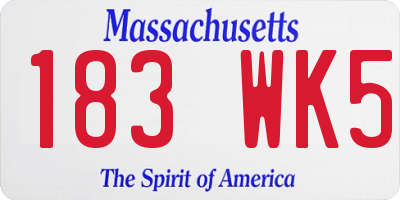 MA license plate 183WK5