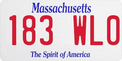 MA license plate 183WL0