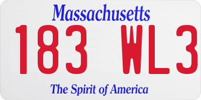 MA license plate 183WL3