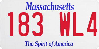 MA license plate 183WL4