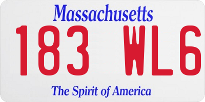 MA license plate 183WL6