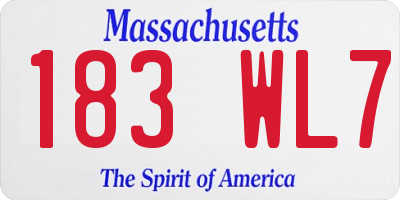 MA license plate 183WL7