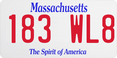 MA license plate 183WL8