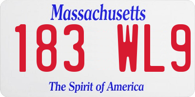 MA license plate 183WL9