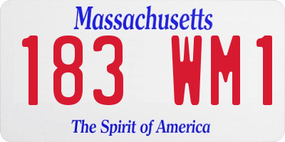 MA license plate 183WM1