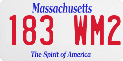 MA license plate 183WM2