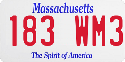 MA license plate 183WM3