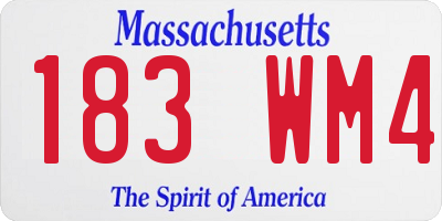 MA license plate 183WM4