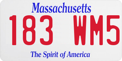 MA license plate 183WM5