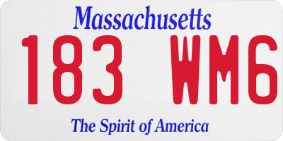 MA license plate 183WM6