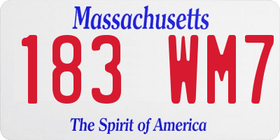 MA license plate 183WM7
