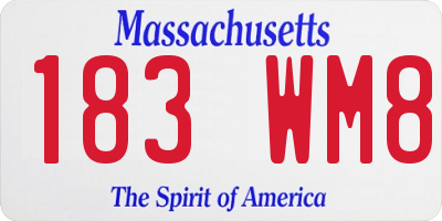 MA license plate 183WM8