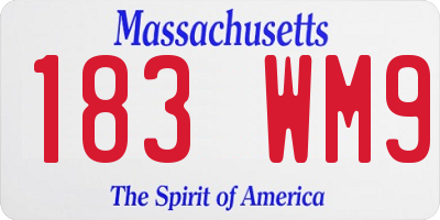 MA license plate 183WM9