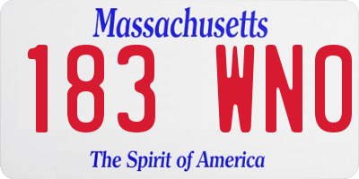 MA license plate 183WN0