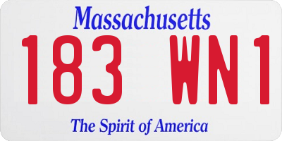 MA license plate 183WN1