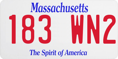 MA license plate 183WN2