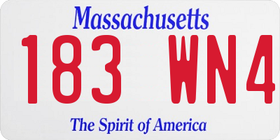 MA license plate 183WN4