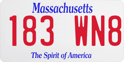 MA license plate 183WN8
