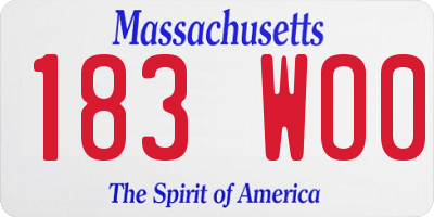 MA license plate 183WO0