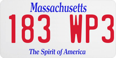 MA license plate 183WP3