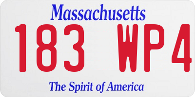 MA license plate 183WP4