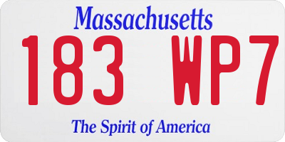 MA license plate 183WP7