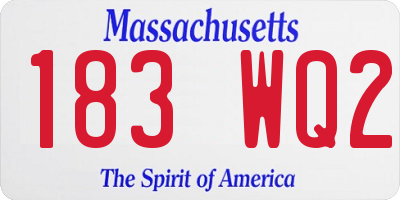 MA license plate 183WQ2