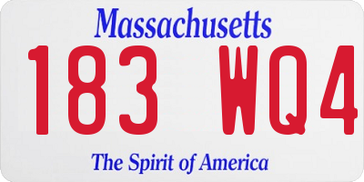 MA license plate 183WQ4