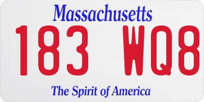 MA license plate 183WQ8